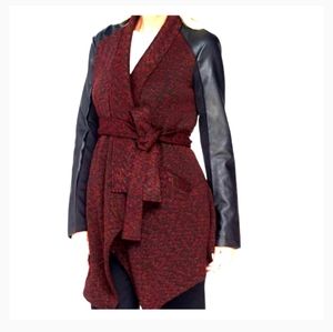 Lisa Rinna NWOT Faux Leather Sleeve Wrap Jacket